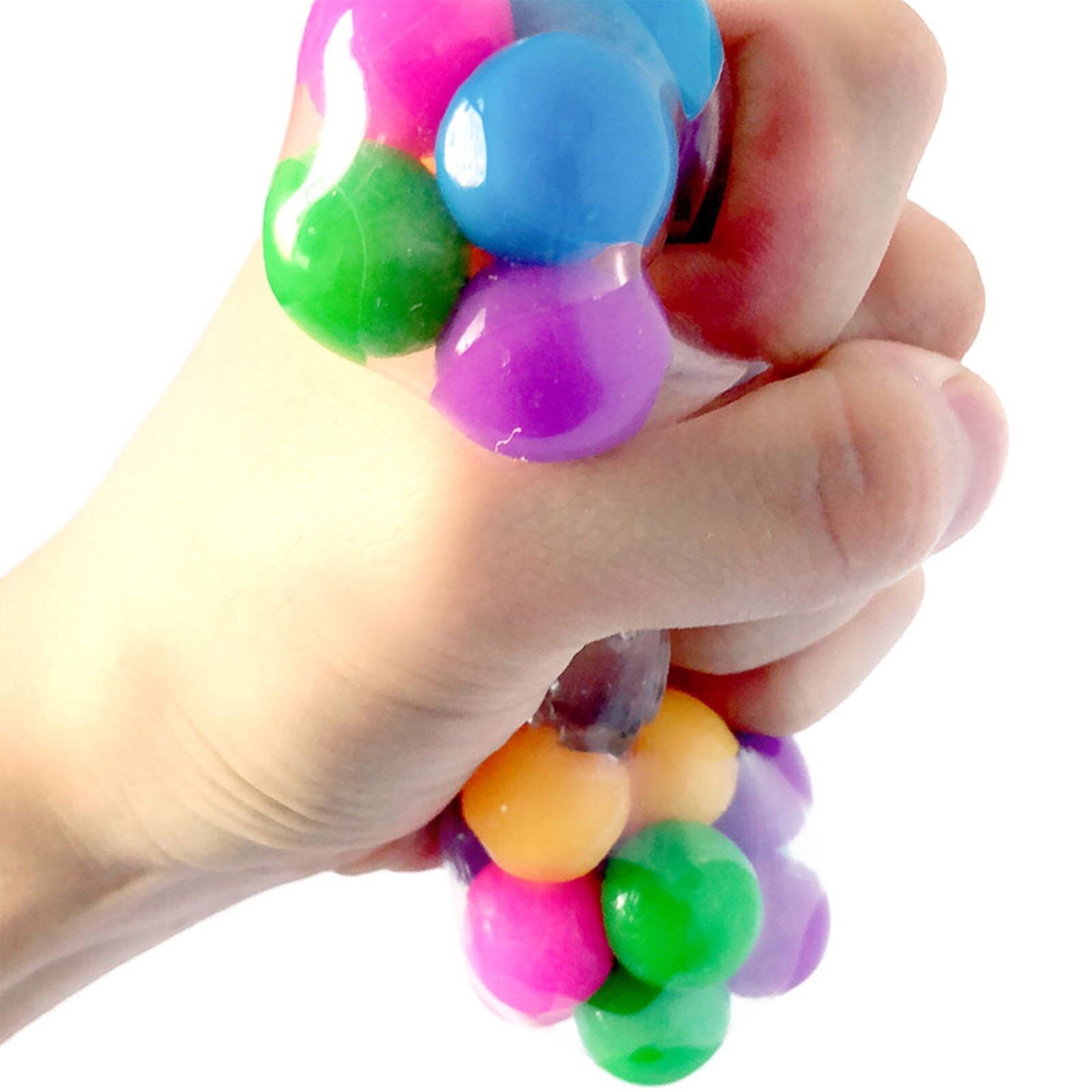 Squeeze Ball Toy DNA Colorful Beads Relieve Stress Hand Exercise Tool for Kids / Adults Random Color