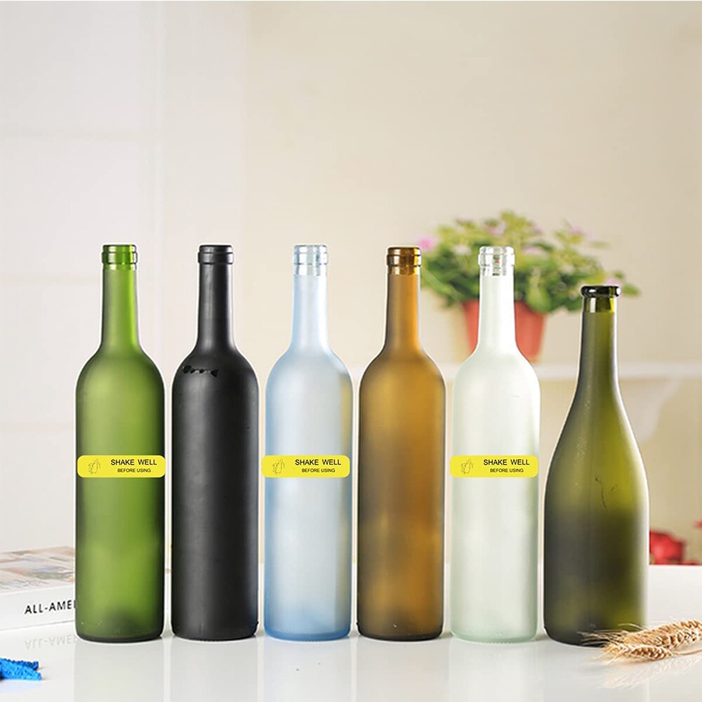 1.5X0.375 inch Shake Well Before Using Stickers 500 Pcs Per Roll Shake Well Stickers for Jar