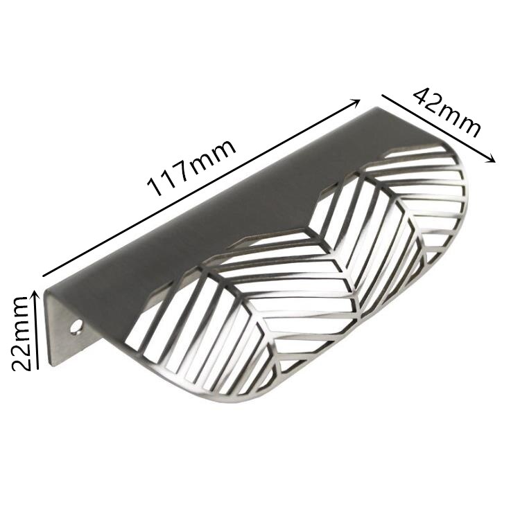 JD-tirador de estilo nórdico moderno para muebles, Pomo de puerta de cajón, color gris, con hoja dorada oculta: Silver-C.C64mm