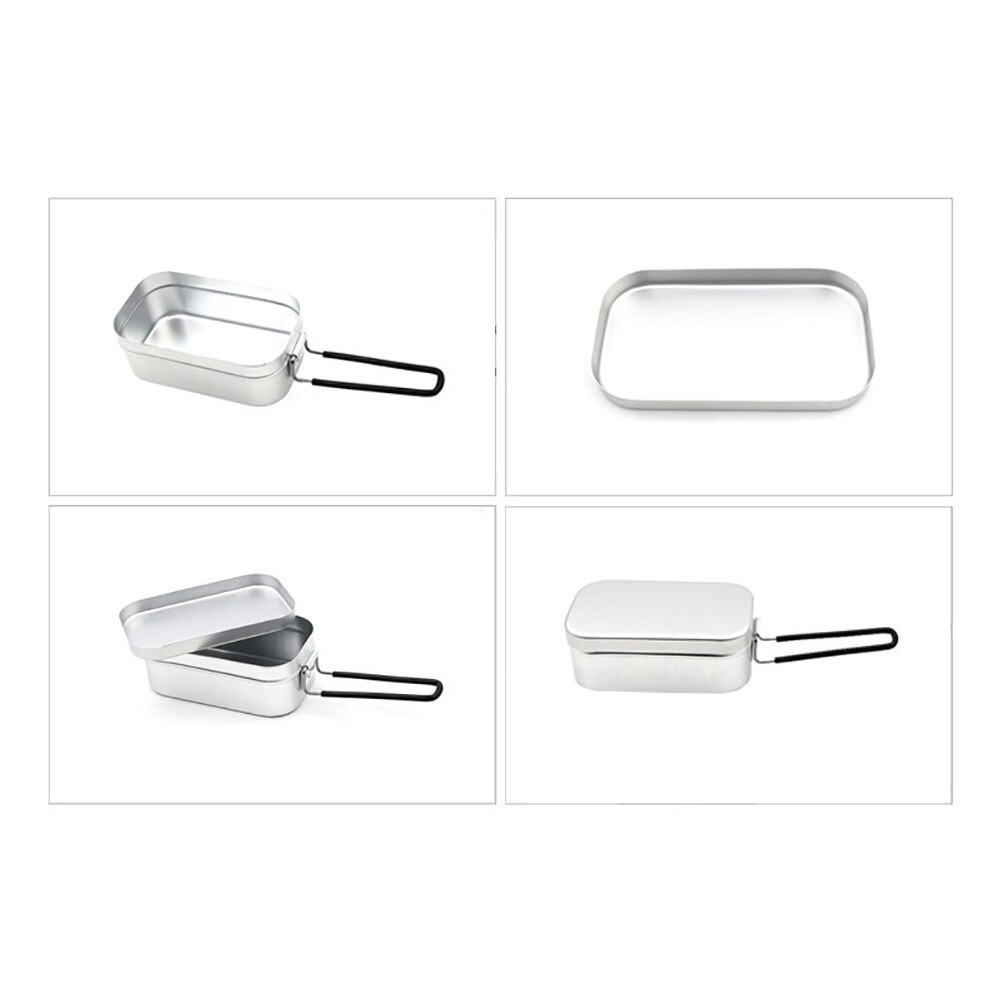 Food Container Mini Foldable Aluminum Alloy Stainless Steel Picnic Box Dinner Pail Lunch-Box Breakfast Storage Dinnerware School
