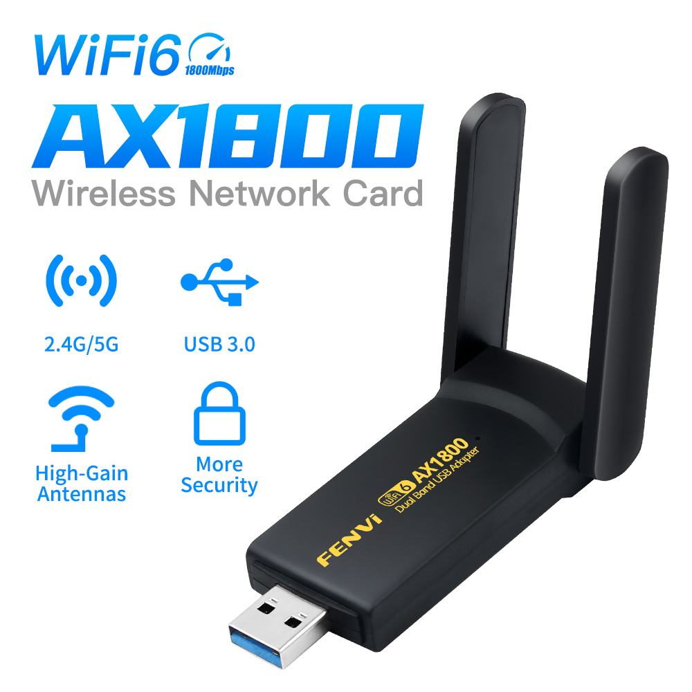 FENVI WiFi 6 USB Dongle MT7921 Ricevitore 1800Mbps Dual Band 2.4G/5G Scheda di rete wireless USB 3.0 Adattatore WIFI per laptop desktop: Default Title