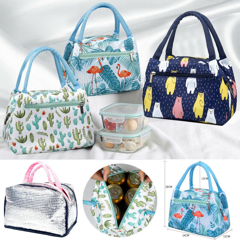 Draagbare Lunch Tas Animal Print Thermische Geïsoleerde Lunch Box Voor Vrouwen Kids School Handtas Unisex Waterdichte Picknick Tassen