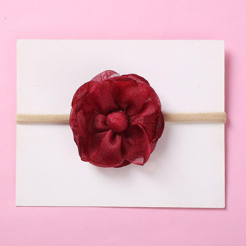 Niños sombreros bebé diadema de nailon Super suave diadema de flores para bebés accesorios para bebé accesorios de bebé niña: 3