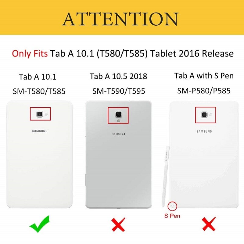 Tab A 10.1 T580 T585 etui z klapką do Samsung Galaxy Tab A6 10.1 2016 SM-T580 SM-585 PU skórzany stojak inteligentna pokrywa dla Tab A6 10.1