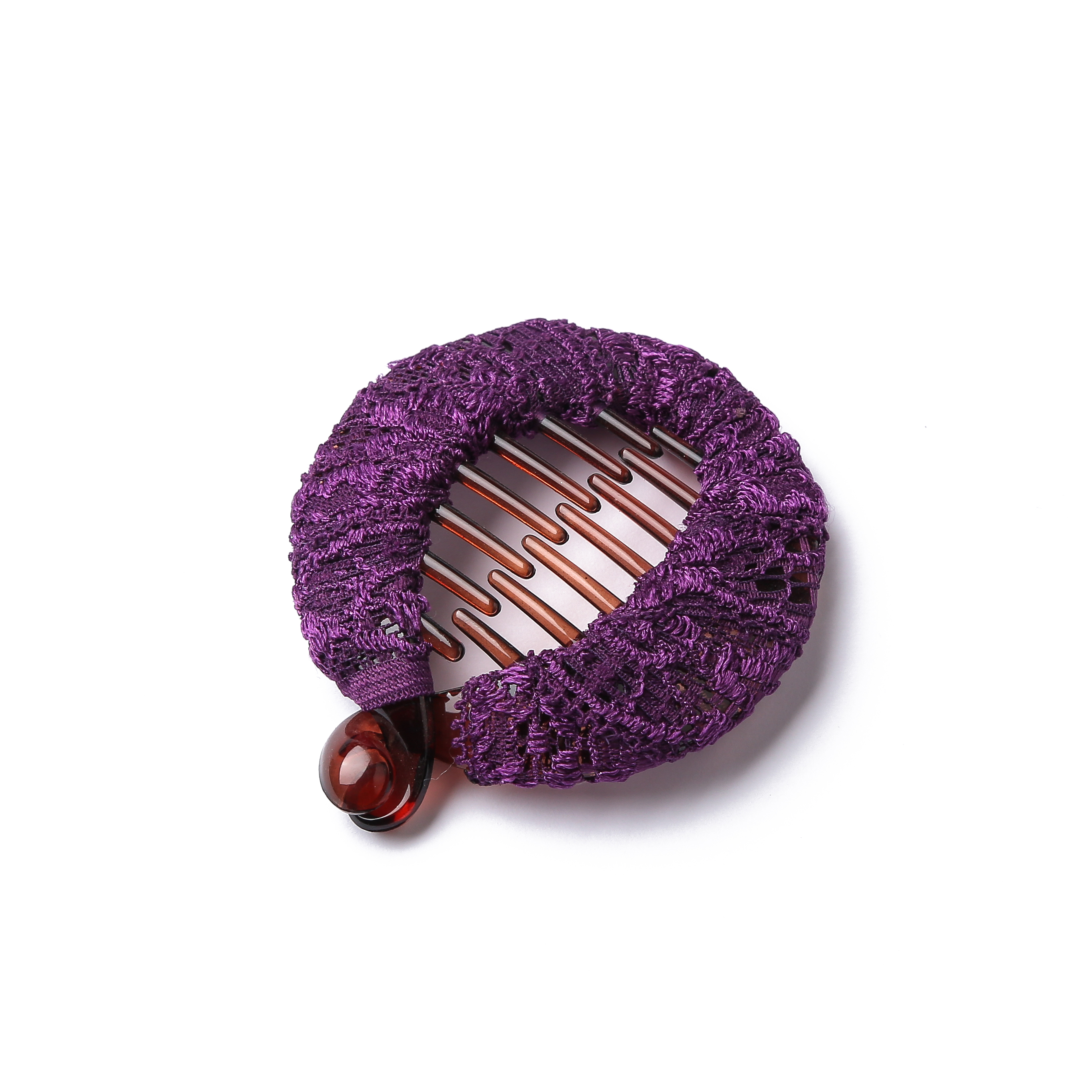 Prettyou 2.5 "/5Cm Moeiteloze Schoonheid Diverse Side Kammen Paardenstaart Haar Clip Kam Pin Ronde Banana Clips Voor vrouwen: Lavendel