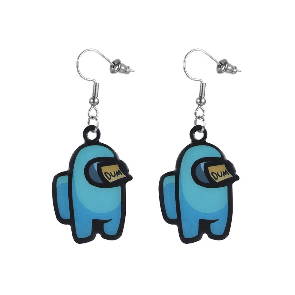 Pendientes colgantes de Juegos populares de los Estados Unidos para niñas, joyería brinco, juguetes de figuras de amongUS: ER77-B