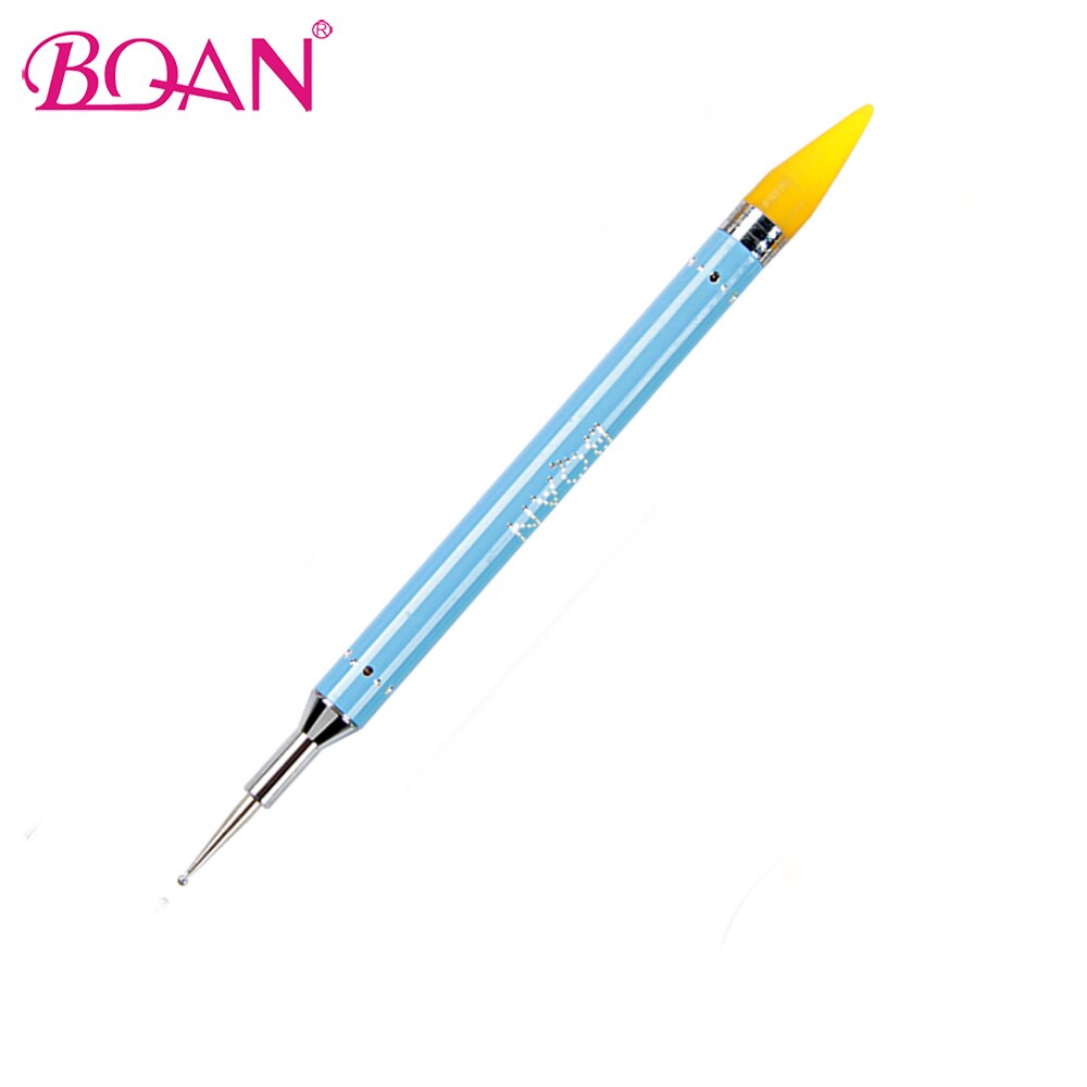 Bqan dubbelzijdig wax dotting potlood voor het oppakken van nagelstrass steentjes gel applicator nagelverzorging decoratie accessoires: Blauw