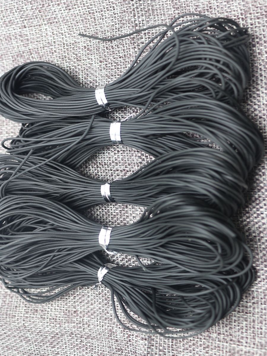 50 Meter Zwart 1Mm Solid Rubber Sieraden Cord String Voor Sieraden Hangers Craft