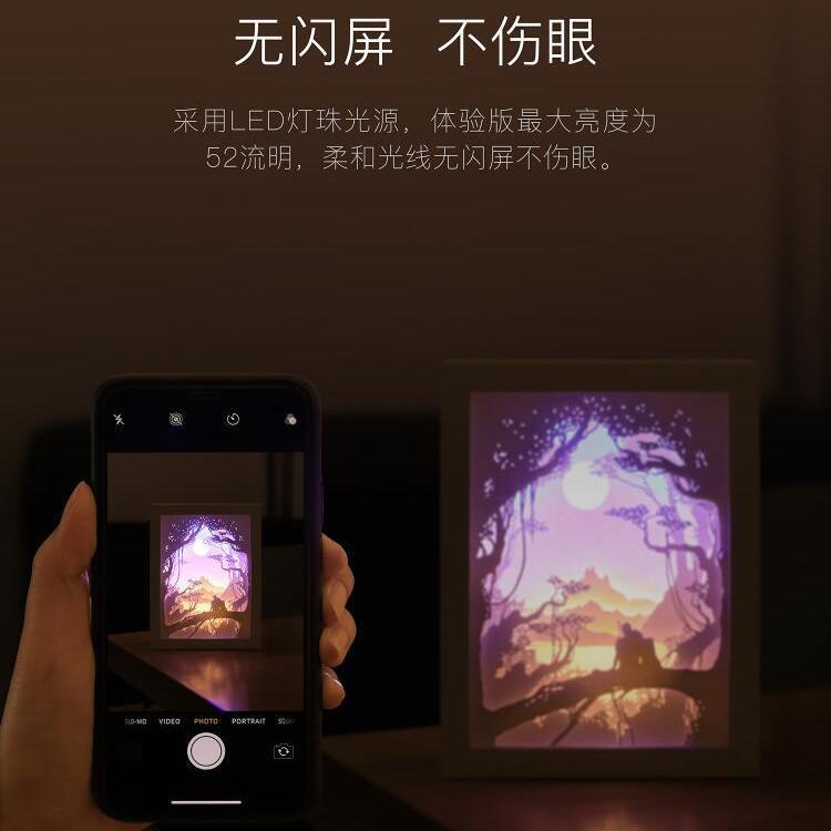 Light Shadow Paper Carving Lamp Room Decoration Items Girl Birthday Finished Diy Production Bedroom Romantic Night Light