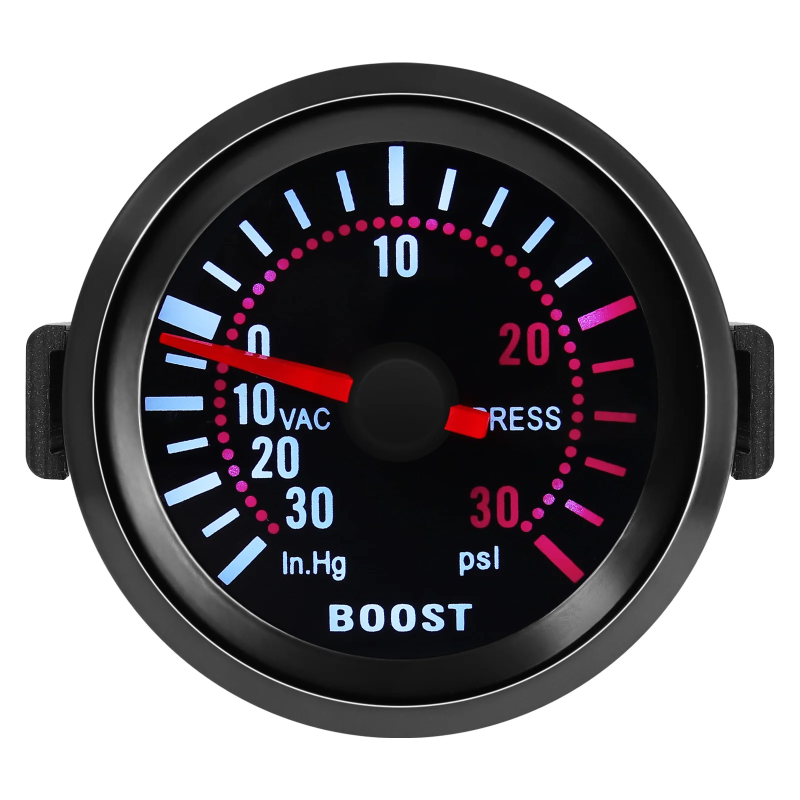 52Mm Auto Meter Rook Len Rode Wijzer Toerenteller Rpm Turbo Boost Meter Watertemp Meter Oliedrukmeter Vacuümmeter: Donkergrijs