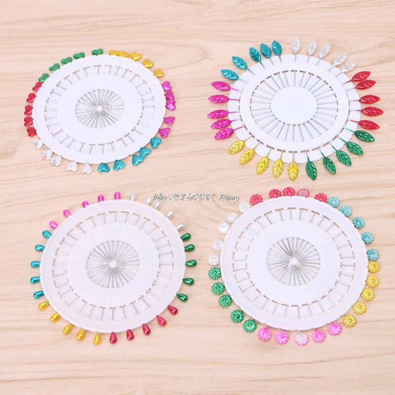 120 Stuks Parelmoer Naaien Pinnen W/Wiel Voor Dressmaking Tailor Sjaal Hijab Craft CHE85