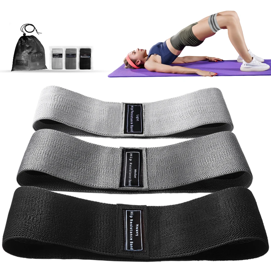 Stofweerstand Heup Booty Bands Glute Dij Elastische trainingsbanden Squat Circle Stretch Fitnessstrips Loops Yoga Gymapparatuur