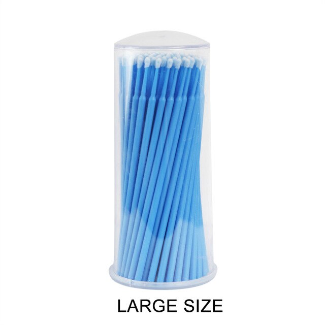 100Stck/Pack Einweg machen-hoch Pinsel Individuelle Peitsche Entfernen Werkzeuge Tupfer Mikro Pinsel Wimpern Verlängerung Werkzeuge Microbrushes: hell Blau L