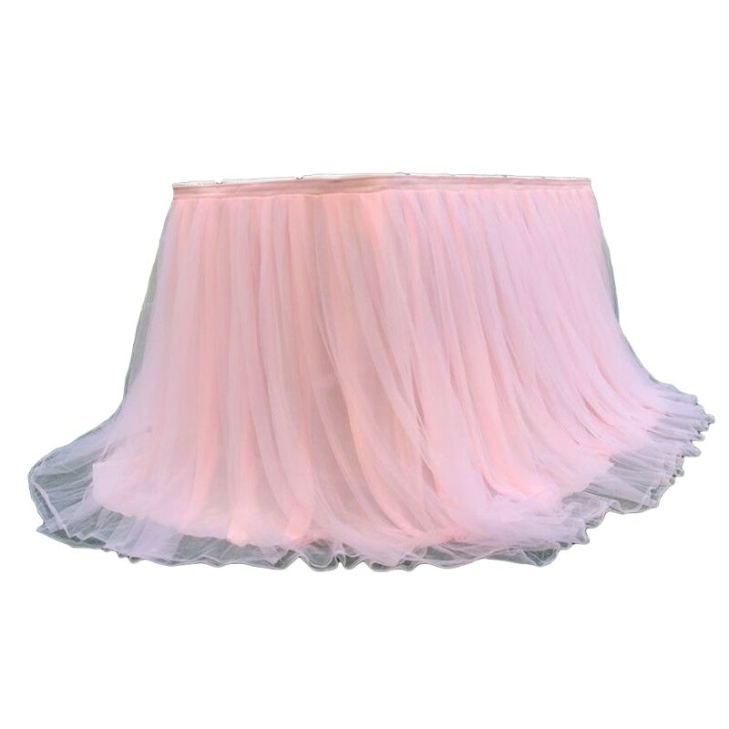 Kleurrijke Tafelkleed Tulle Dessert Receptie Tafel Rok Decoratie Voor Wedding Party Thuis Verjaardag: light pink
