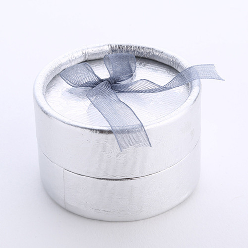 Elegante Ronde Oorbel Ringen Doos Strik Sieraden Organizer Box Holder Wedding Engagement Pakket Box Display: 2