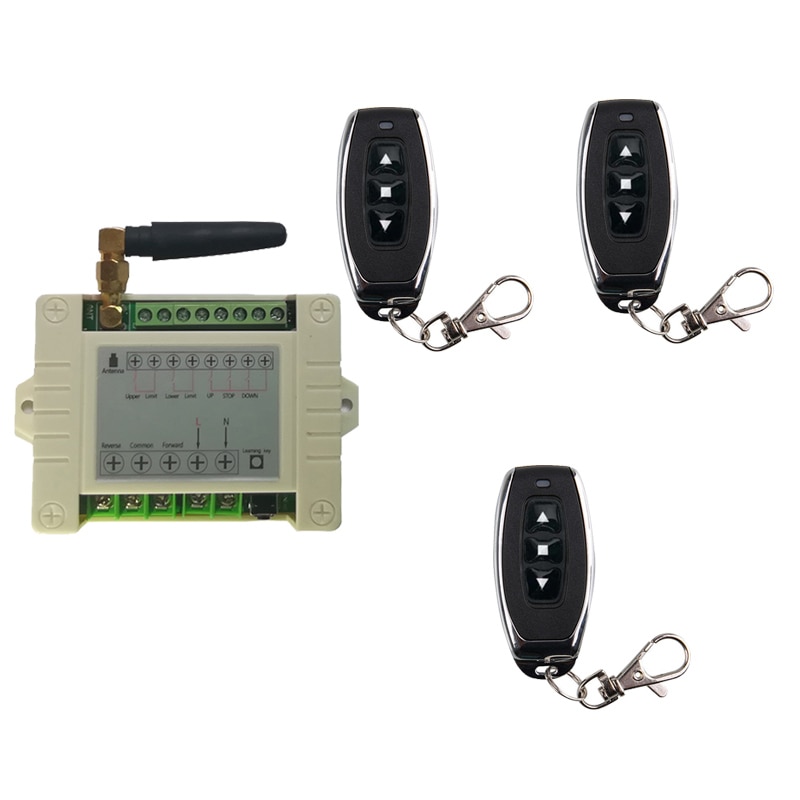 Interrupteur de commande à distance sans fil pour rideau de porte avant et arrière, fenêtre de porte, 220V, 10a 2CH, interrupteur limité TX RX