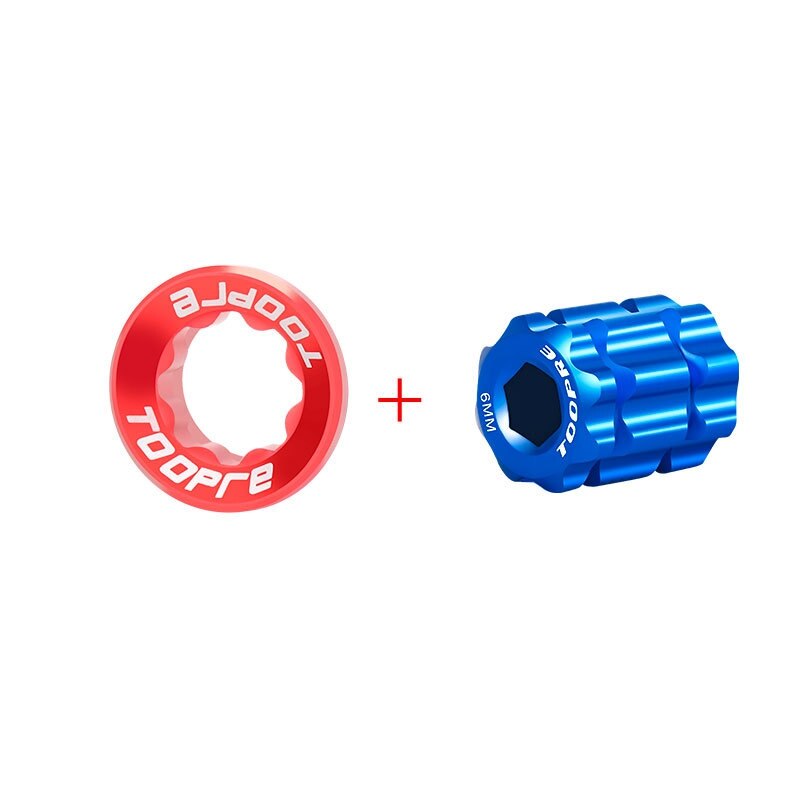 TOOPRE-tornillo de aleación de aluminio para bicicleta de montaña, rueda de cadena integrada Torx, cubierta de manivela EIEIO M20, perno para XT/XTR/SLX/DEORE: M20 Red Blue Tool