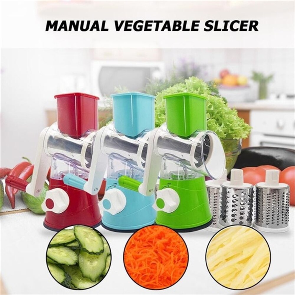 Food Processor Vegetable Chopper Kitchen Roller Gadgets Tool Vegetable Cutter Round Slicer Graters Potato Carrot Cheese Shredder