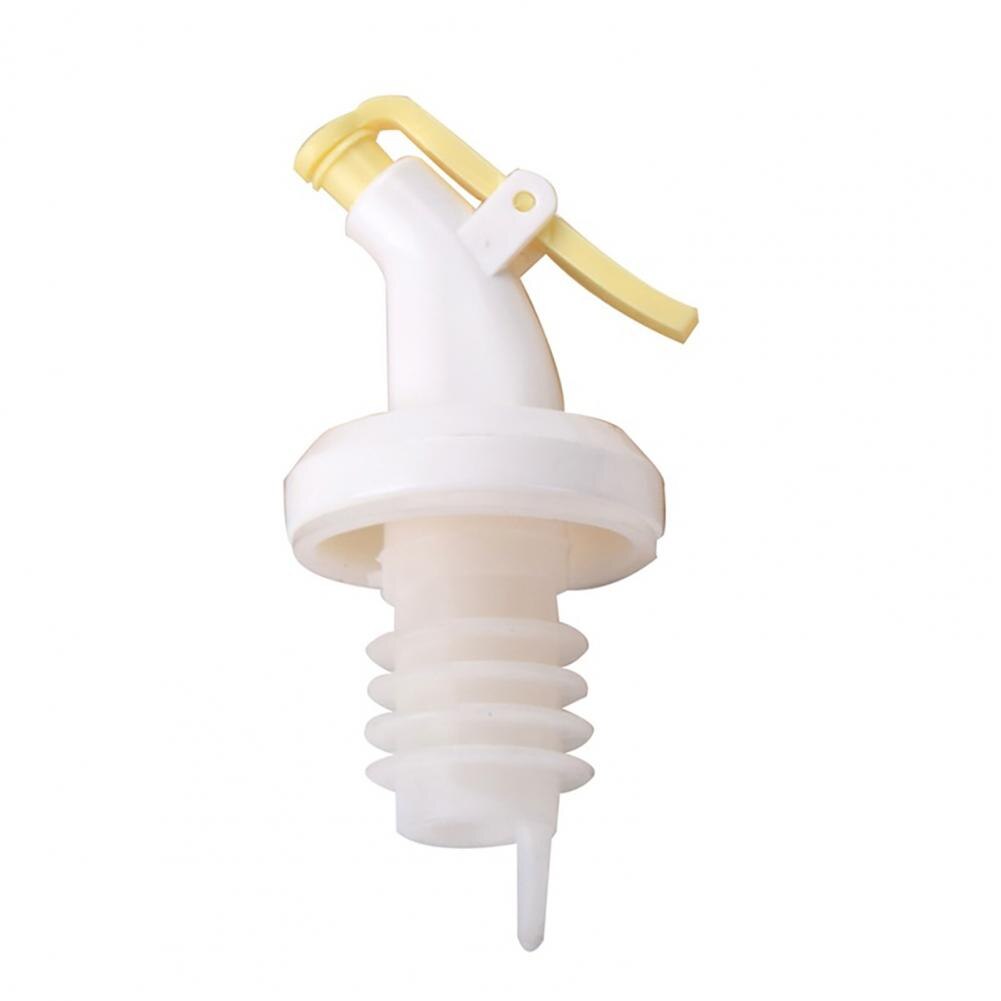 Oil Bottle Pourer Durable Leak-proof Flip Top Olive Oil Dispenser Kitchen Tools Gadget Bar Accessories: Yellow White Stopper