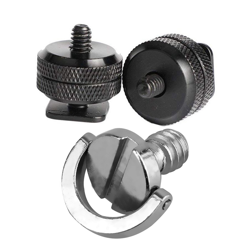 oben Angebote 7 Stck Für DSLR Kamera 1/4 Zoll Adapter:5 Stck schnell Freisetzung Platte Montage Schraube D-Ring D Welle QR Schraube Adapter &Ampere; 2 Pc