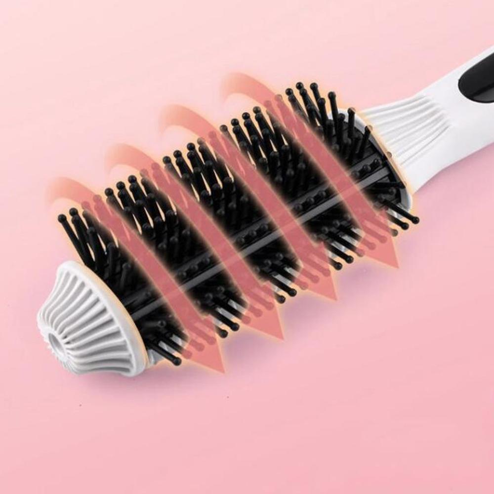 Plancha de pelo giratoria de calentamiento rápido, cepillo eléctrico recto de pelo portátil, peine de peinado instantáneo, rizador y alisado