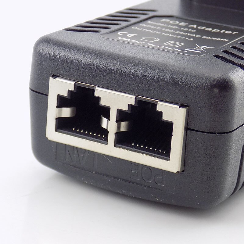 Inyector POE de 12V 1A, enchufe de pared, adaptador de fuente de alimentación POE, adaptador inalámbrico de Ethernet para cámara IP CCTV US/EU Plug A7