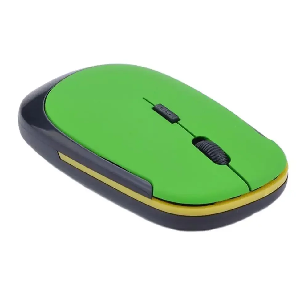 Portable 2.4GHz Wireless Mouse + USB Receiver 1600DPI 10m Gaming Mouse for Macbook Laptop PC: green