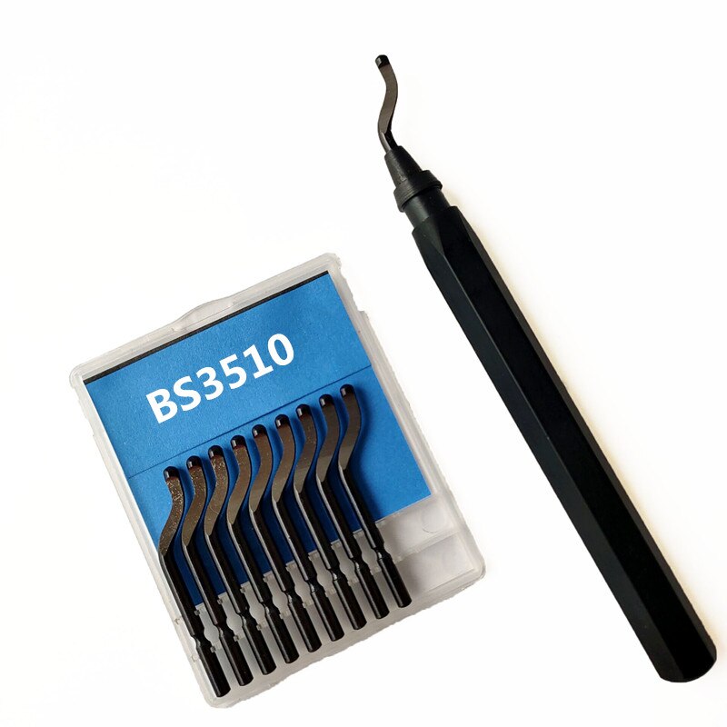 10PCSRapid Stahl Dreh Klinge BS1010 BS1018 BK3010 BS1012 Klinge Kunststoff Kupfer Aluminium Ecke Riss Entgraten Trimmen prozess: Grün
