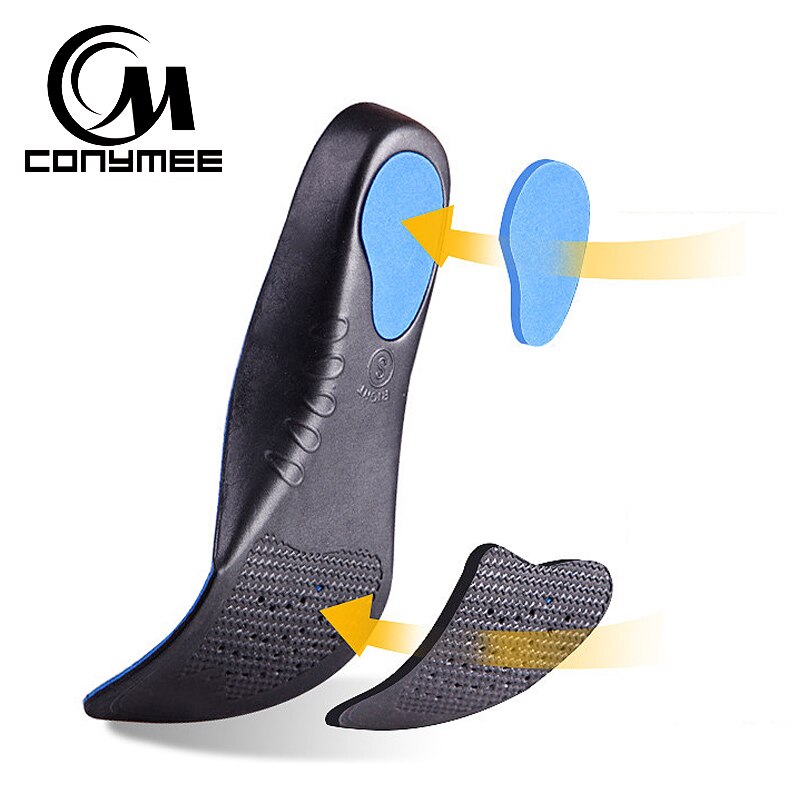 Plantillas ortopédicas para pies planos, plantillas para zapatos con soporte para el arco, almohadillas para el cuidado de los pies, plantillas para zapatillas, suela acolchada para zapatos.