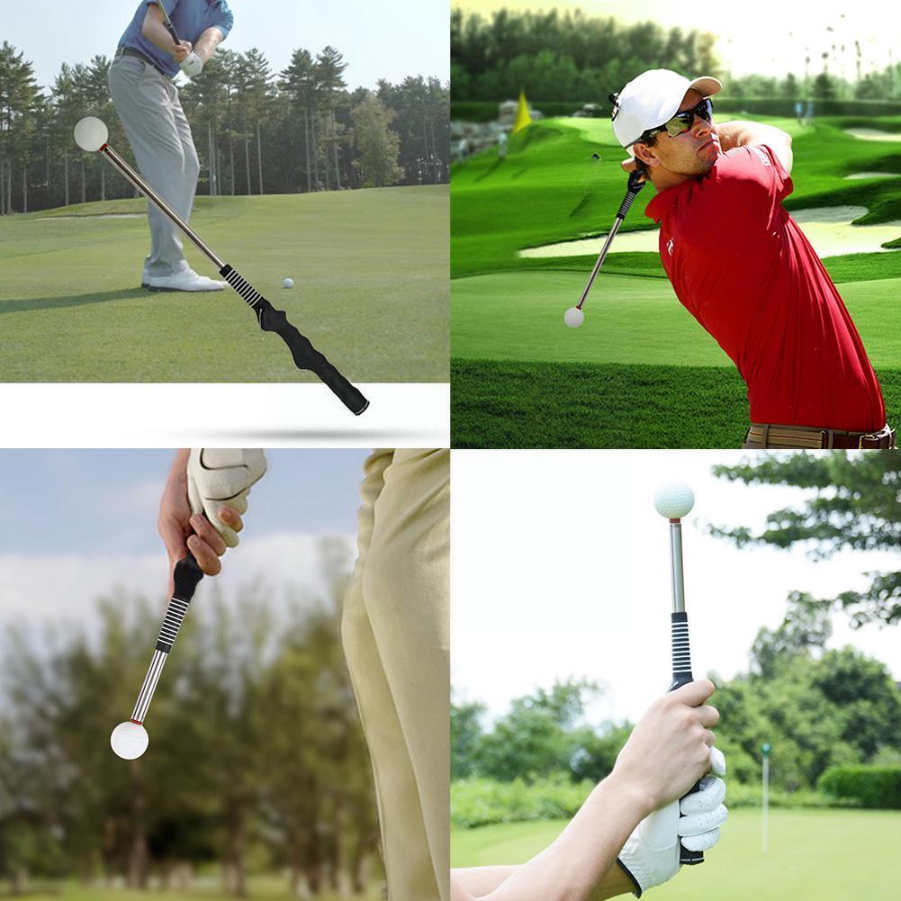 Golf Telescopic Swing Stick Golf Swing Training Device Golf Practice Calibration Bat Stick Swing Aid Q2r0