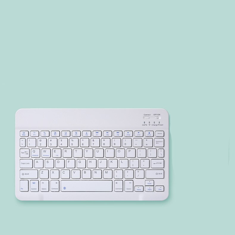 Teclado y ratón inalámbricos con Bluetooth Para Apple, iPad Pro, iPhone, tableta, Xiaomi, Samsung, Huawei: white keyboard