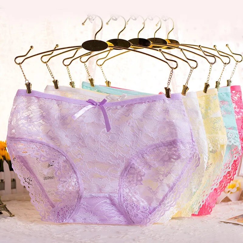 Slip corti in pizzo tinta unita mutandine modali per ragazze intimo traspirante confortevole 10 pezzi