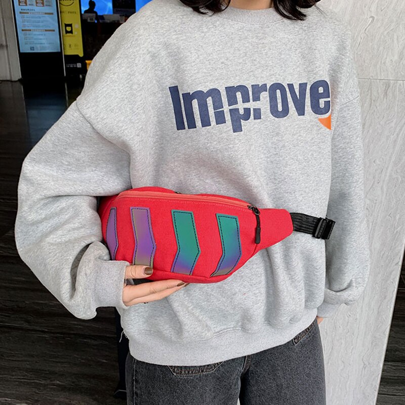 Torba na klatkę piersiowa dla mężczyzn płócienna torba biodrowa męska odblaskowa dupa Crossbody Pakiet saszetka na pasek zwykły torebki podróżne biodro torba na ramię