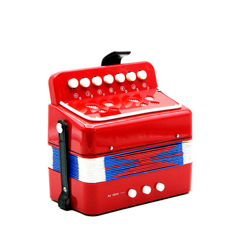 D'Luca Child Button Toy Accordion red 7 Keys + 3 Buttons Children Kids Button Toy Accordion: Default Title
