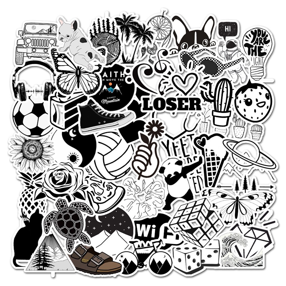 50pcs bleu INS Style Vsco autocollants étanche fille Graffiti autocollant pour bricolage voiture ordinateur portable guitare bagages Skateboard enfants décalcomanies jouet: AZ090