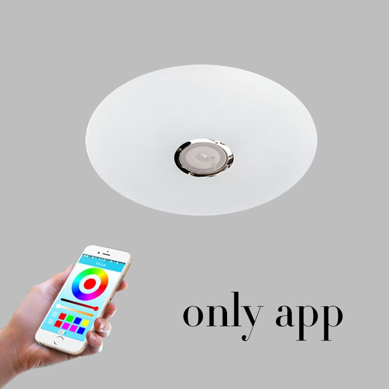 LED plafond Verlichting RGB Dimbare 36W APP afstandsbediening Bluetooth Muziek licht slaapkamer lampen Smart plafondlamp AC86V-265V: Black