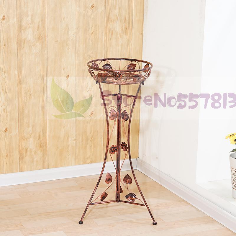 Support de fleurs vertes en fer forgé à une seule couche, pot d'orchidées suspendu d'intérieur pour balcon européen: Height 98cm 3