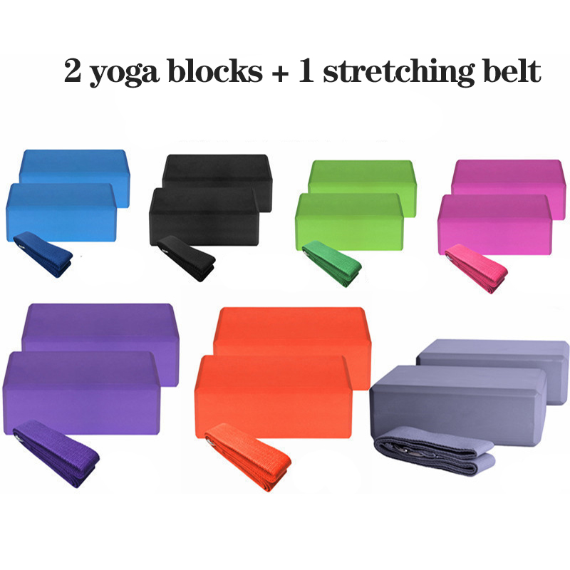2 blocchi yoga EVA 1 pezzo blocchi di stabilità della cinghia yoga in cotone set di cinghie yoga per la meditazione yoga pilates yoga