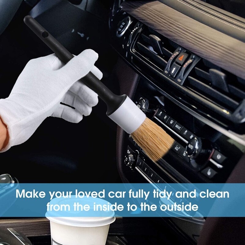 Juego de cepillos para detalles de coche, Kit de limpieza de Interior de coche para lavado de ruedas, salpicadero, herramienta de detalles de ventilación de aire, 11 piezas