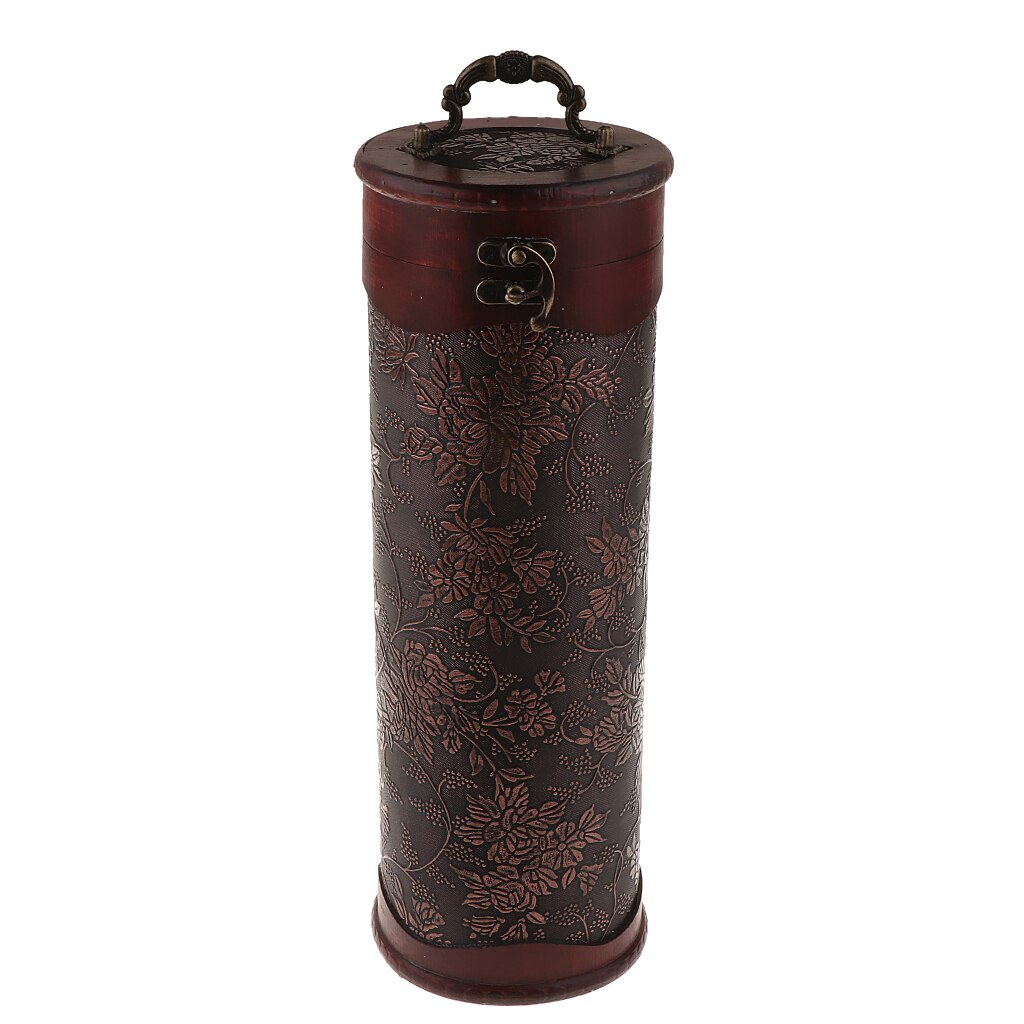 Wine Box Travel Storage Box Carrying Display Case Hand-carved Wine Box: 1 Bottle-A