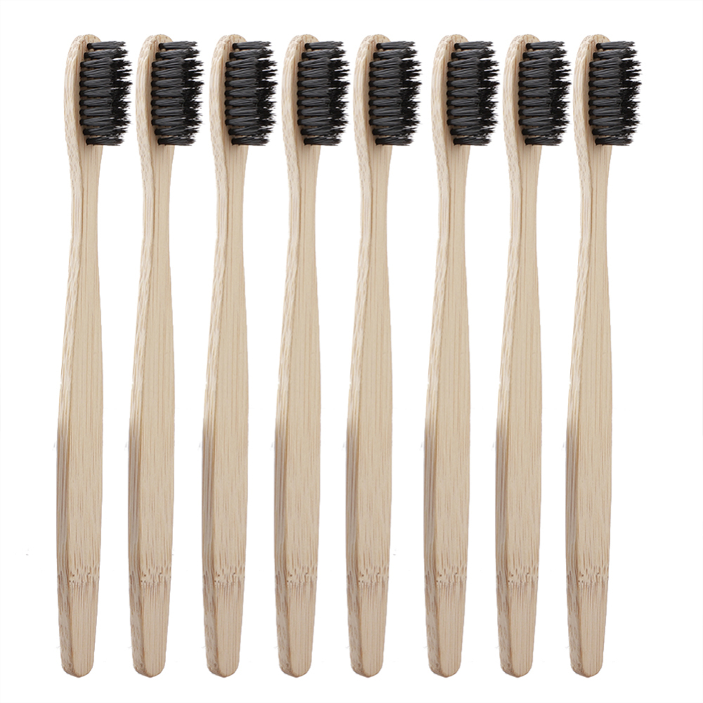 8pcs Eco-friendly Travel Bamboo Toothbrushes Soft Bristle Oral Care Tooth Brush