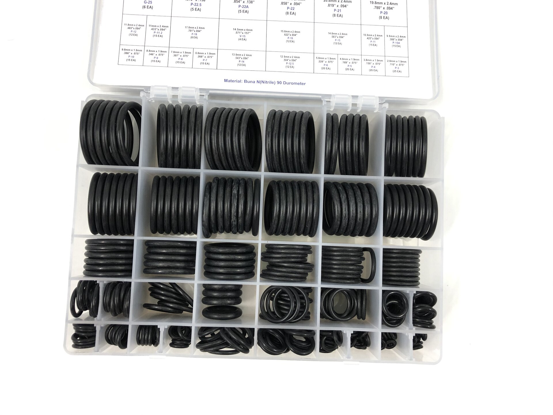380pcs/set O-ring Kit JIS Metric 36 Sizes O Rings Washer Gasket Sealing With Plastic Box Buna NBR90 Rubber O-Ring Assortment