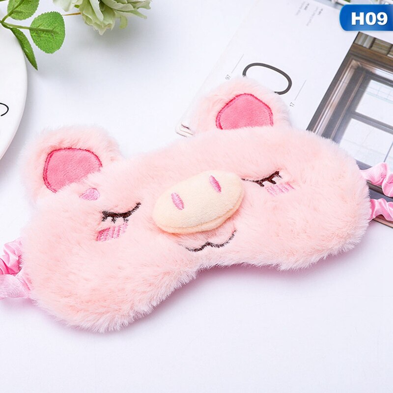 Licorne oeil masque dégradé coloré dessin animé Animal masque de couchage en peluche oeil ombre couverture ombre approprié voyage maison fête: 9