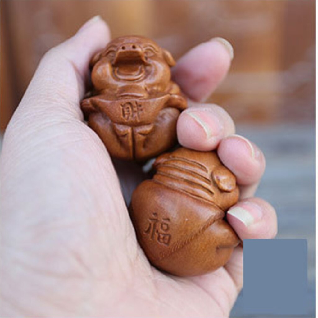 2pcs Portable Handmade Peach Wood Baoding Balls Chinese Health Exercise Ball Stress Reduce Palm Hand Massage