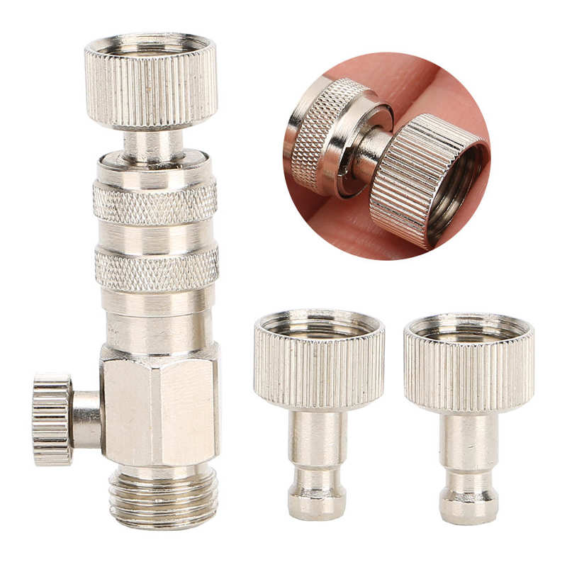3Pcs Airbrush Connector Snelkoppeling Met Luchtstroom Aanpassing Air Compressor Montage