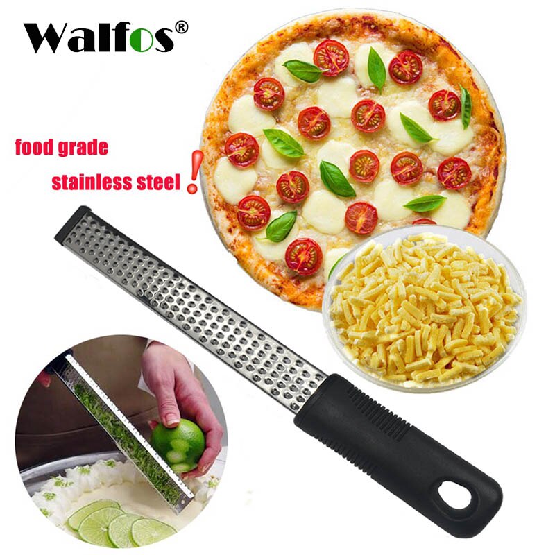 Walfos Multifunction Stainless Steel Lemon Zester Fruit Peeler Cheese Zester Microplane Grater Fruit Vegetable: Walfos black