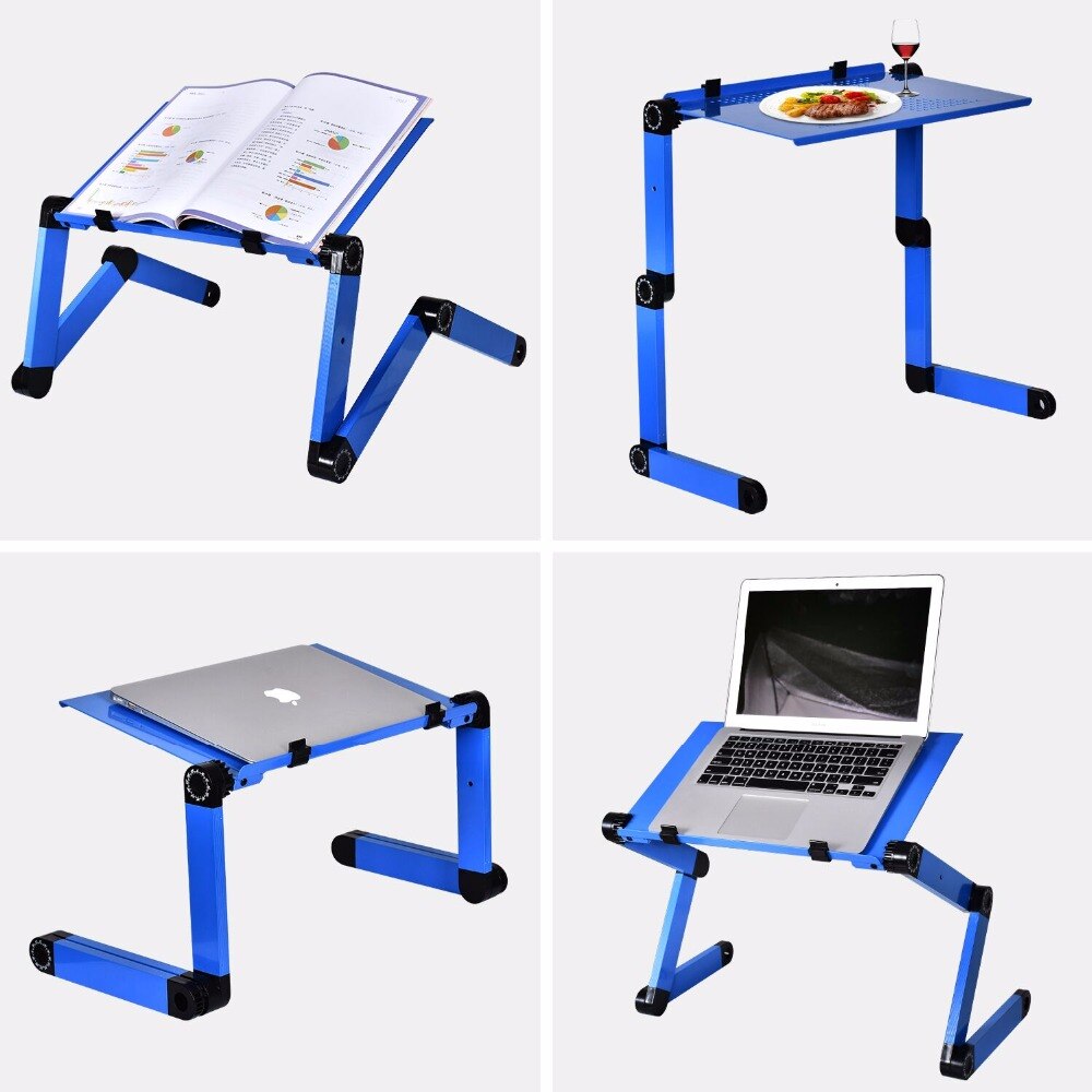 Aluminum Alloy Laptop Table Adjustable Portable Folding Computer Desk Students Dormitory Laptop Table Computer Stand Bed Tray