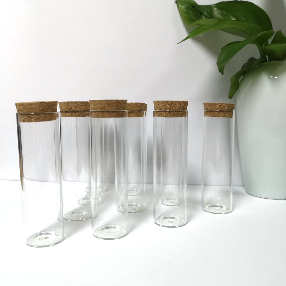 10 Stks/partij 50Ml 30*100Mm Lege Diy Wishing Glasreageerbuizen Opslag Flessen Met Kurk Tiny potten Kurk Ambachten