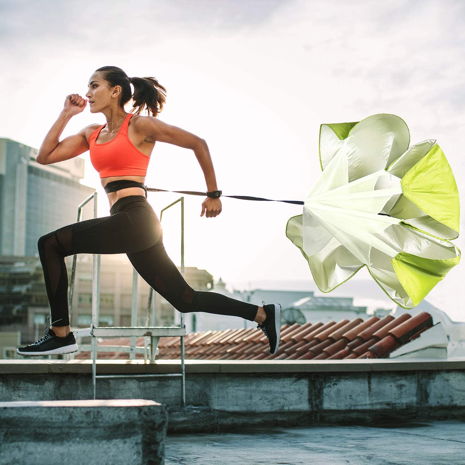 Resistance Adjustable 56" Speed Drills Training Resistance Parachute Umbrella Running Chute Soccer Football Fitness Training