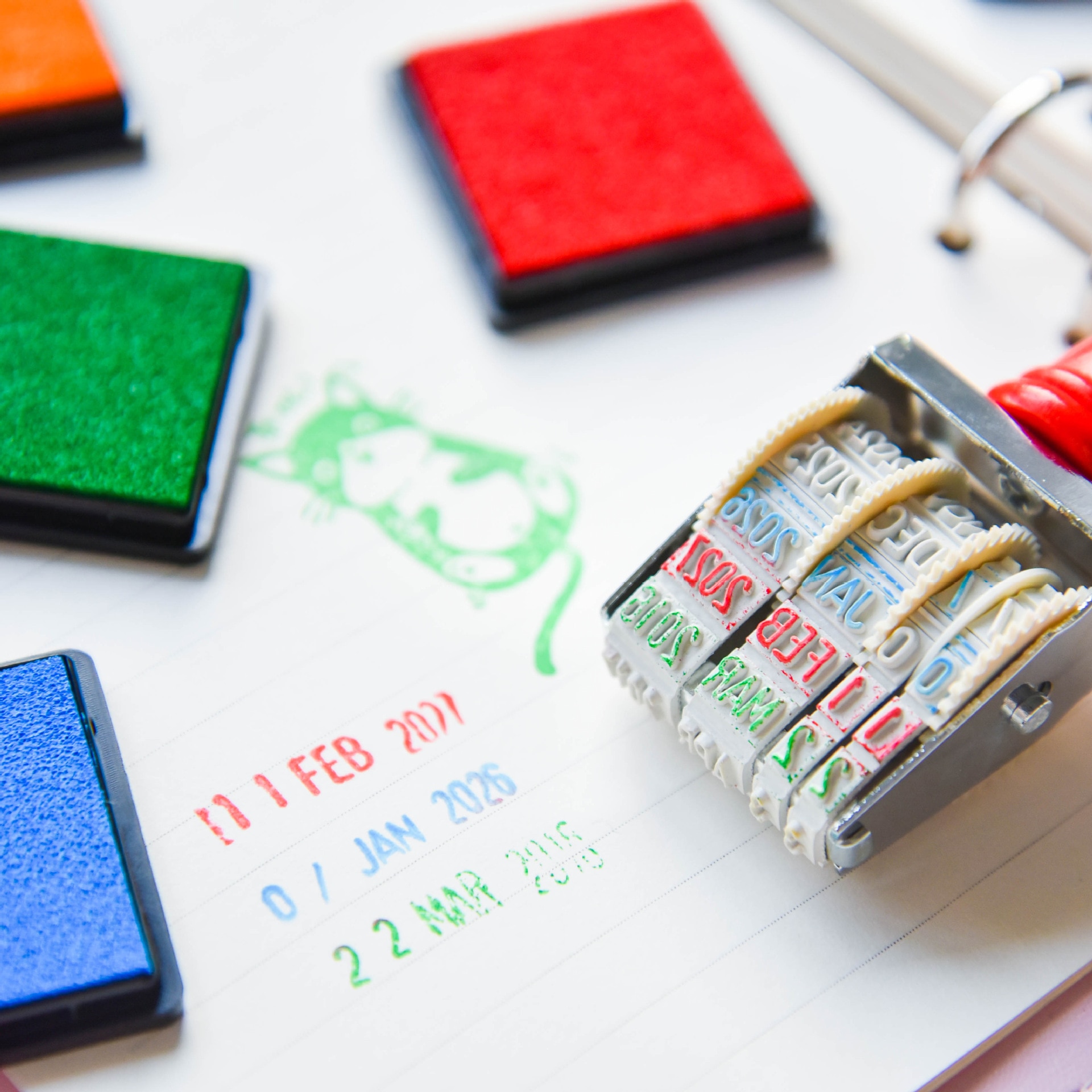 Set de 20 unidades de sellos de tinta multicolor, juguetes de sellos para niños para manualidades DIY, álbum de recortes, pintura para dedos, dibujo, juguete educativo para bebés